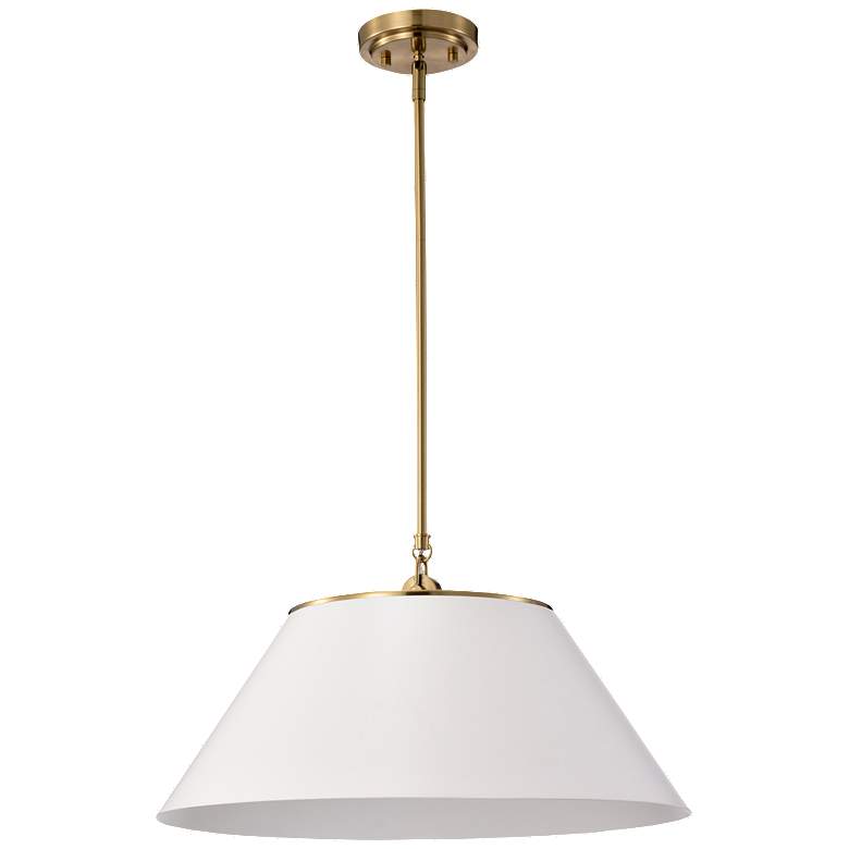 Image 1 Dover; 3 Light; Large Pendant; White with Vintage Brass