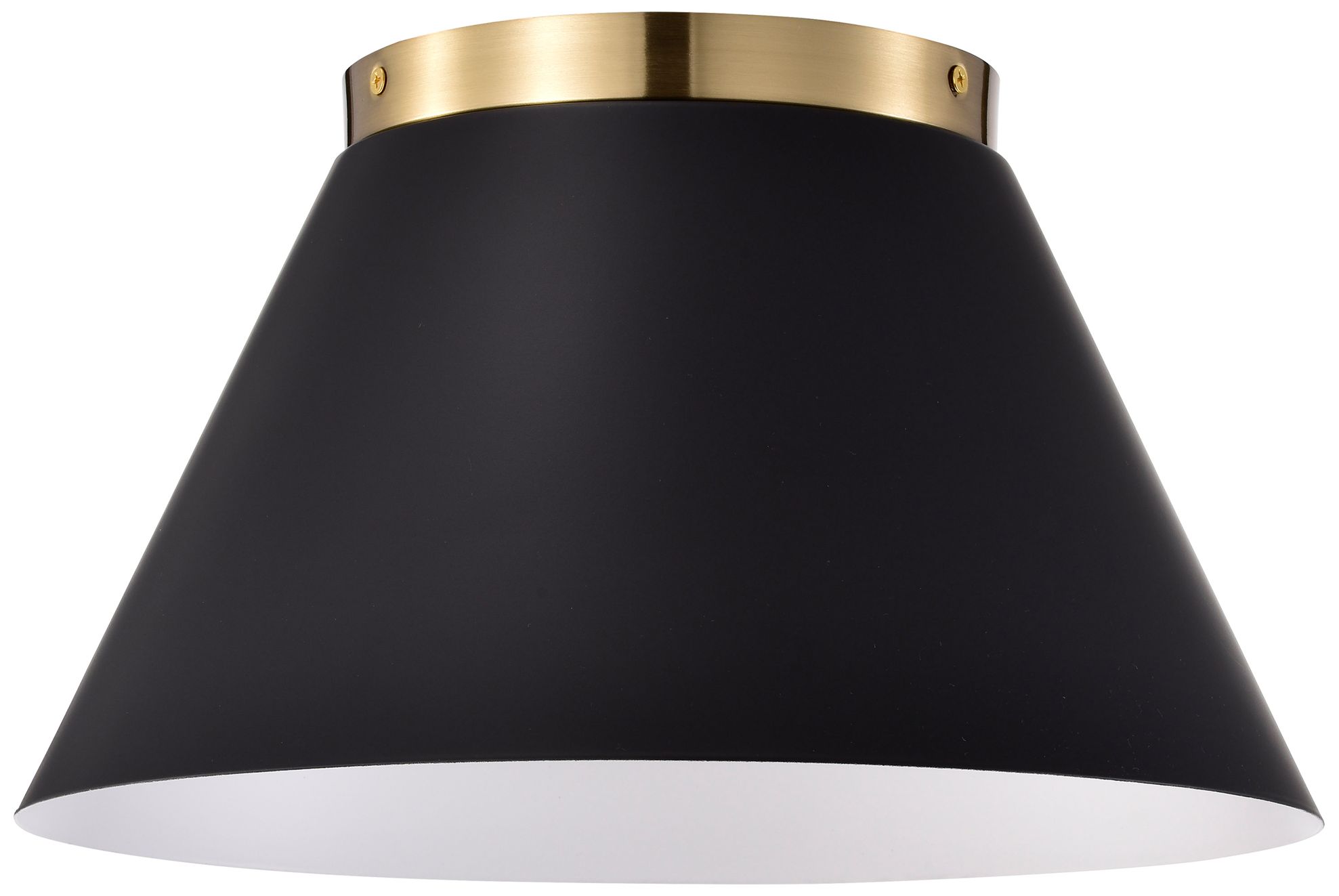 Image 3 Dover; 3 Light; Small Flush Mount; Black with Vintage Brass more views