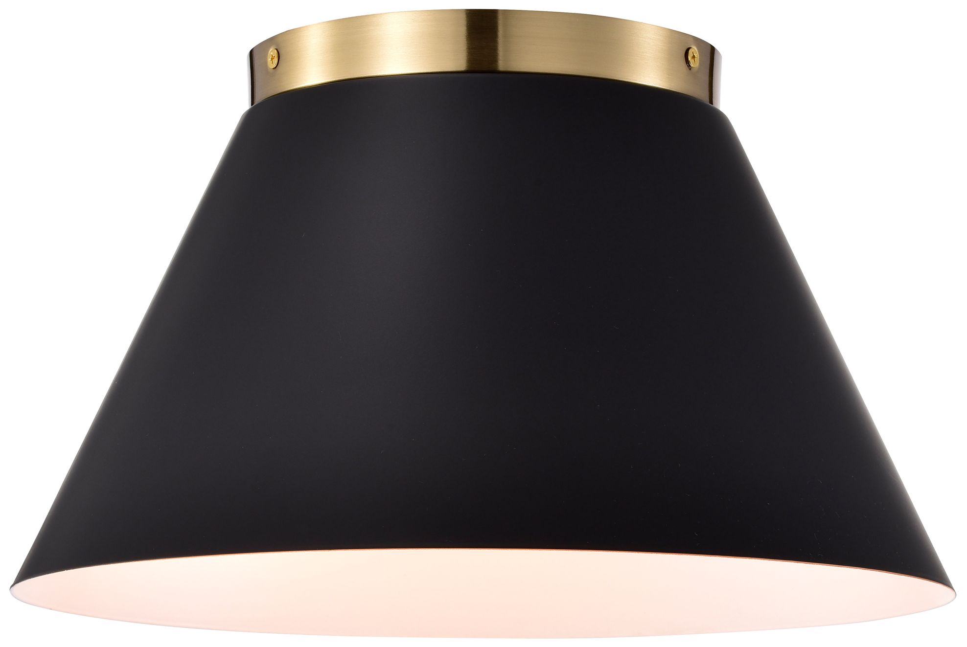 Image 6 Dover; 3 Light; Small Flush Mount; Black with Vintage Brass more views