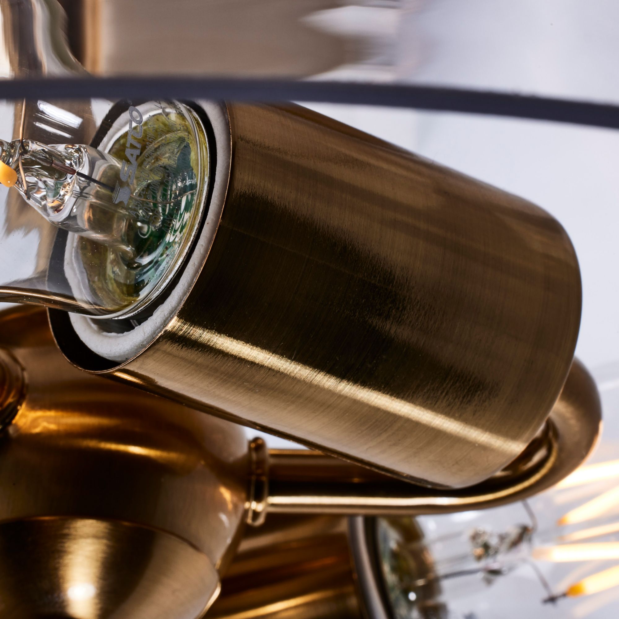 Image 7 Dover; 3 Light; Small Flush Mount; Vintage Brass with Clear Glass more views