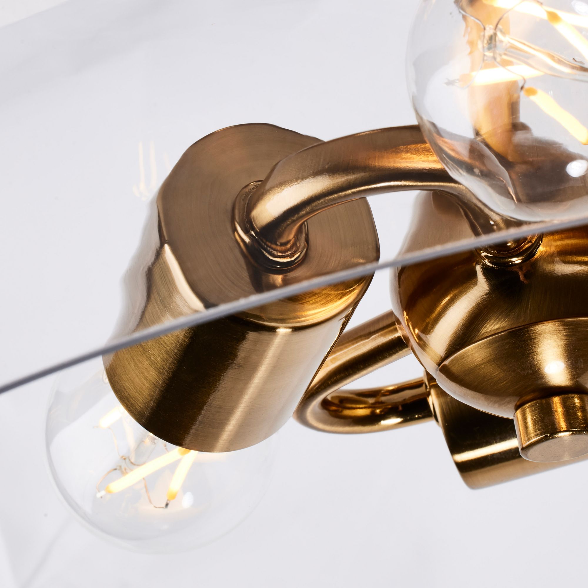 Dover; 3 Light; Small Flush Mount; Vintage Brass with Clear Glass