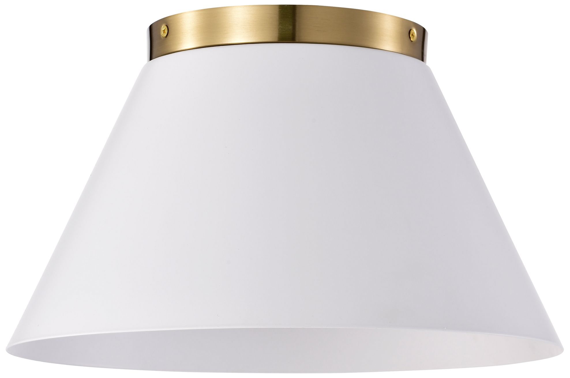 Image 4 Dover; 3 Light; Small Flush Mount; White with Vintage Brass more views