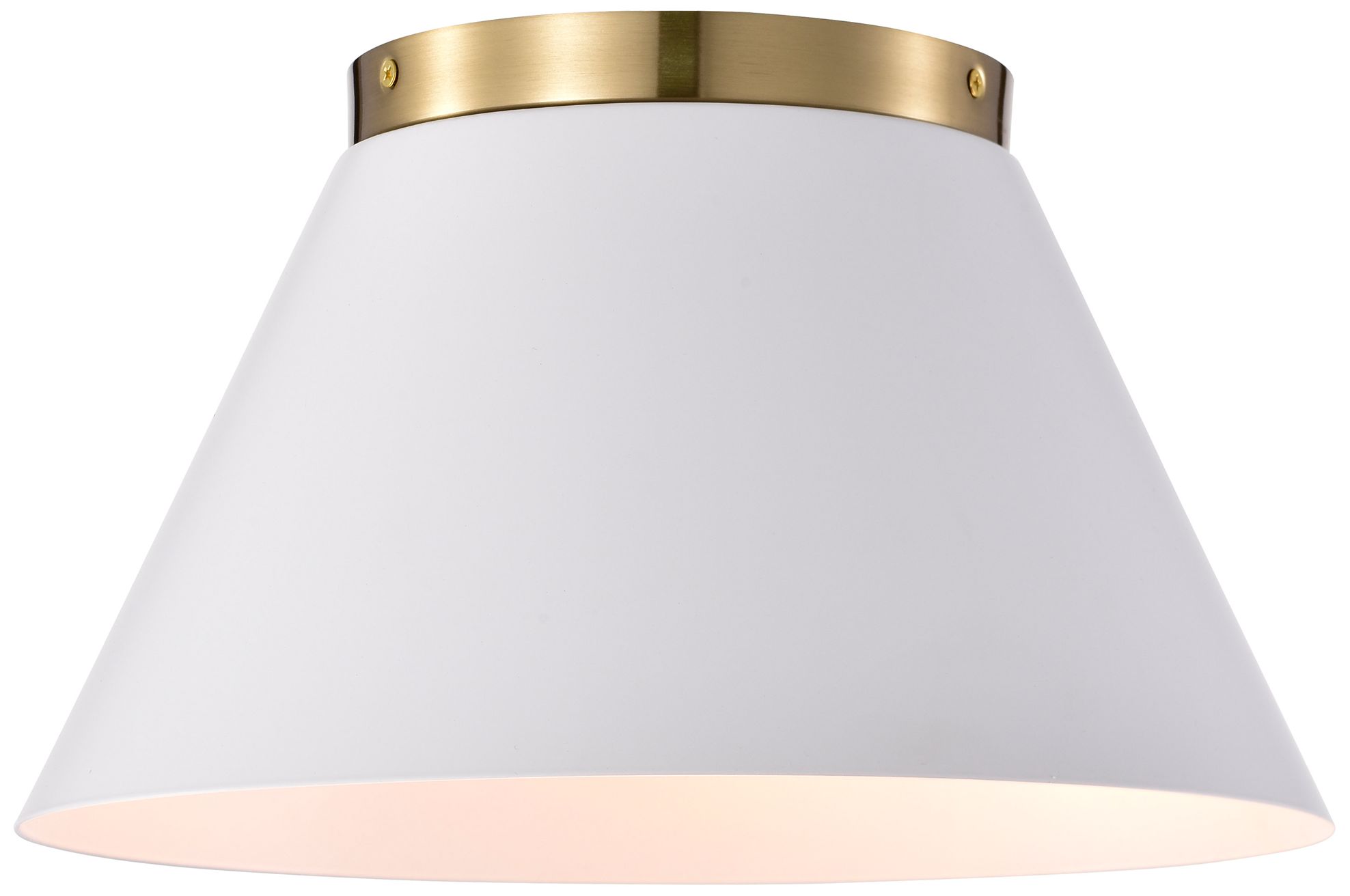 Image 5 Dover; 3 Light; Small Flush Mount; White with Vintage Brass more views