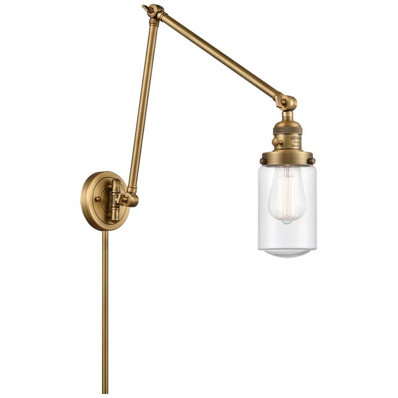 Image 1 Dover 30.75 inch High Brushed Brass Double Extension Swing Arm w/ Seedy Sh