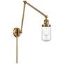 Dover 30.75" High Brushed Brass Double Extension Swing Arm w/ Seedy Sh