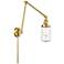 Dover 30.75" High Satin Gold Double Extension Swing Arm w/ Seedy Shade