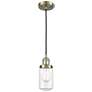 Dover 4.5" Wide Antique Brass Corded Mini Pendant w/ Clear Shade