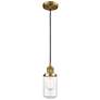 Dover 4.5" Wide Brushed Brass Corded Mini Pendant w/ Clear Shade