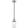 Dover 4.5" Wide Brushed Satin Nickel Corded Mini Pendant w/ Seedy Shad