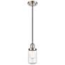 Dover 4.5" Wide Brushed Satin Nickel Corded Mini Pendant w/ Seedy Shad