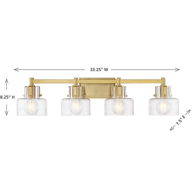 Image 6 Dover 4-Light Bathroom Vanity Light in Warm Brass more views