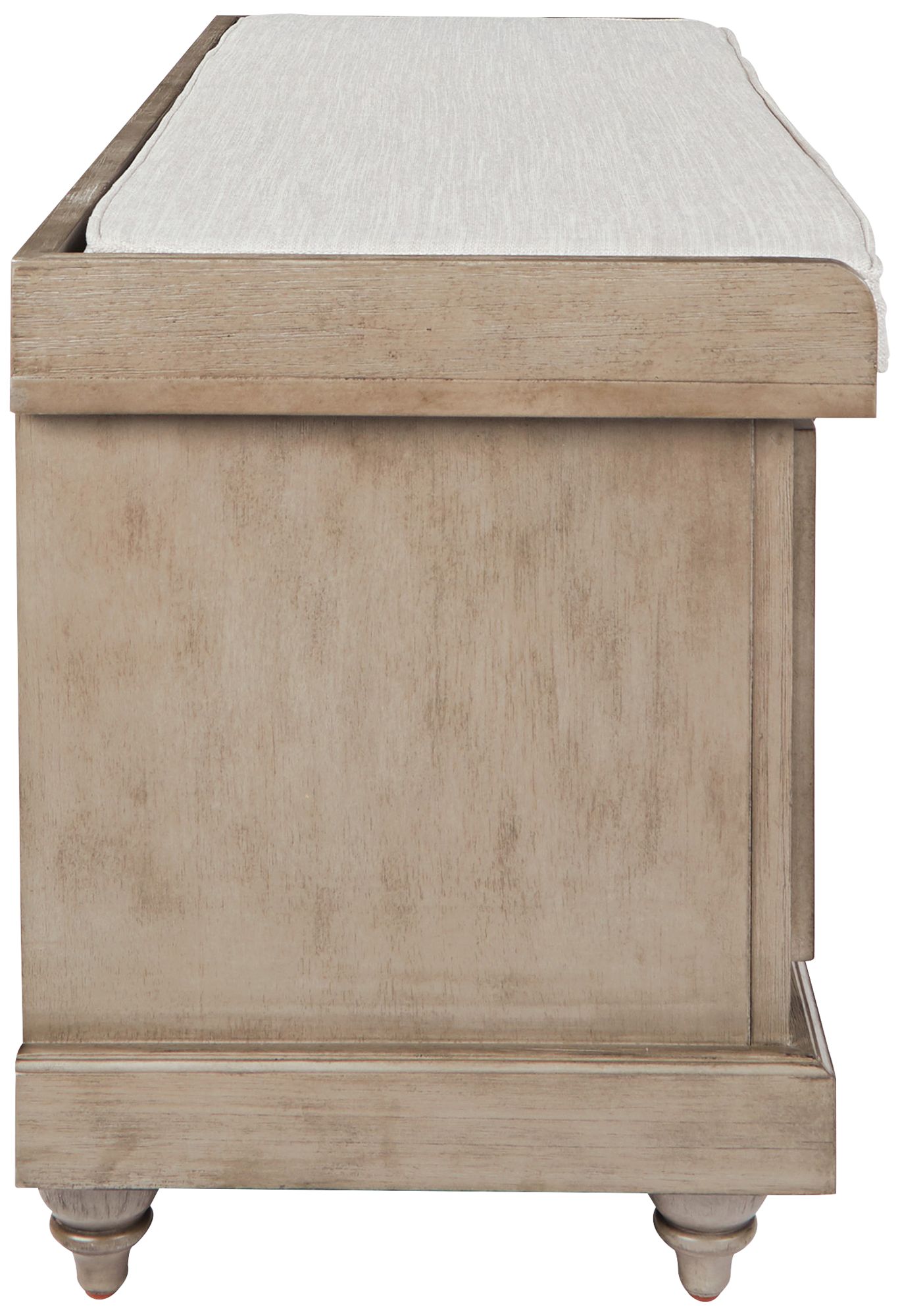 Image 5 Dover 44" Wide Antique Gray Wood Storage Bench more views