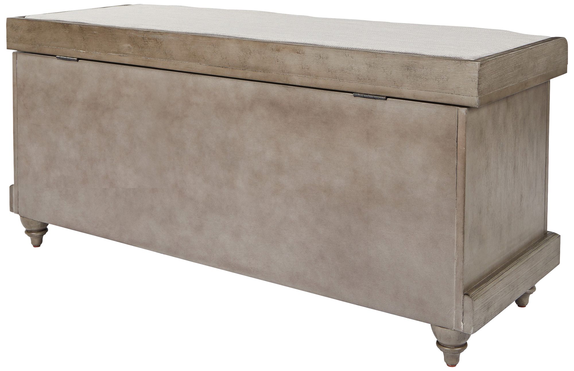 Image 6 Dover 44" Wide Antique Gray Wood Storage Bench more views