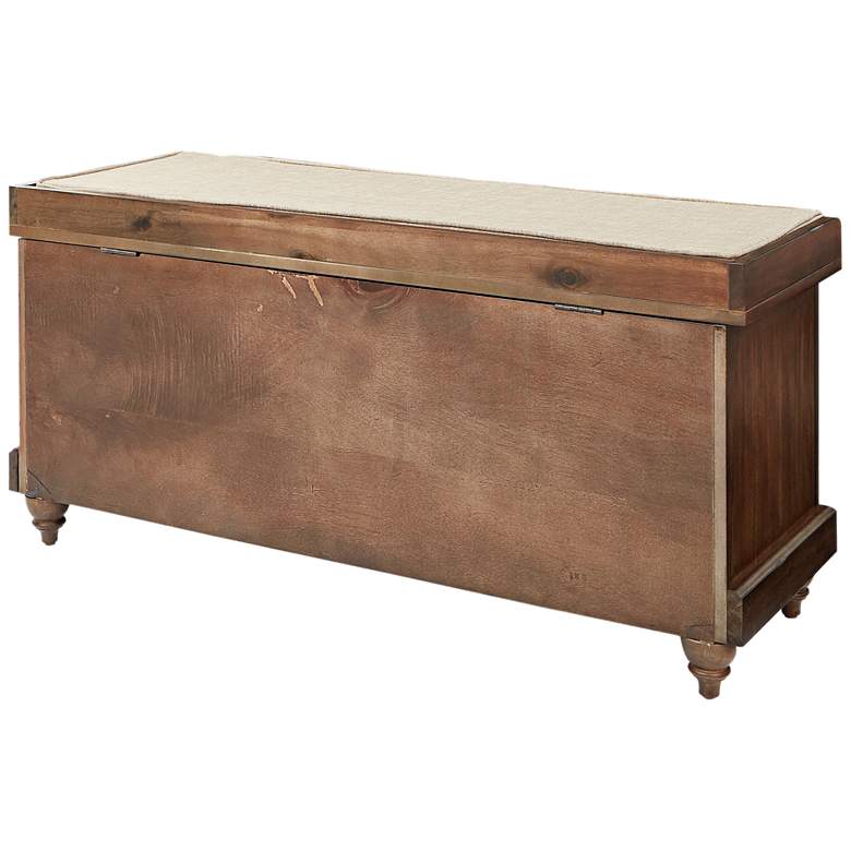Image 4 Dover 44" Wide Brown Wood Storage Bench more views