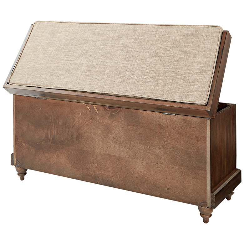 Image 5 Dover 44" Wide Brown Wood Storage Bench more views