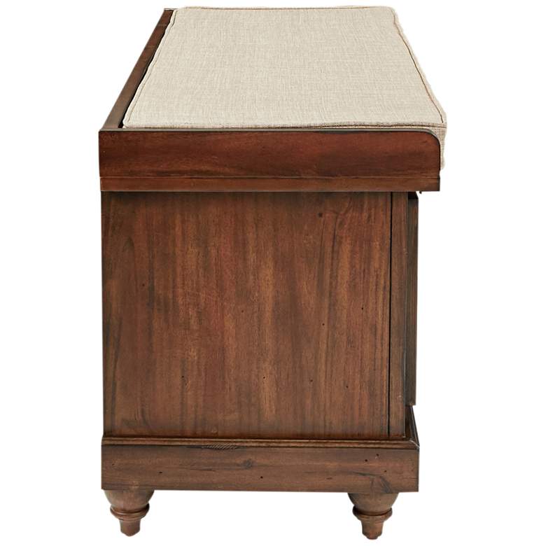 Image 6 Dover 44" Wide Brown Wood Storage Bench more views