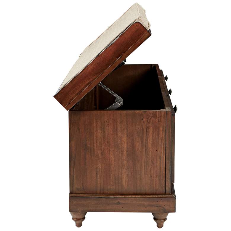 Image 7 Dover 44" Wide Brown Wood Storage Bench more views