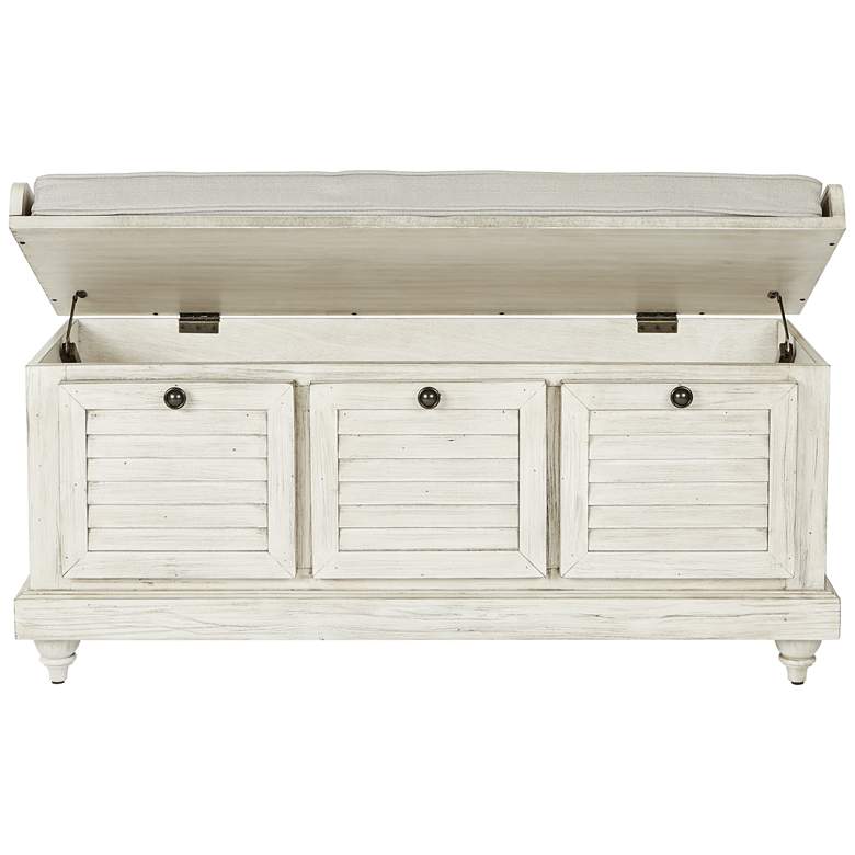 Image 4 Dover 44 inch Wide White Wash Wood Storage Bench more views
