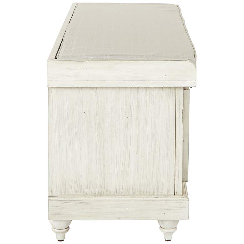 Image 6 Dover 44" Wide White Wash Wood Storage Bench more views