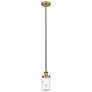 Dover 5" Brushed Brass Mini Pendant w/ Seedy Shade