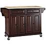 Dover 52" Cutting Board Top Mahogany Serving Cart or Bar Cart