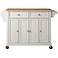 Dover 52" Wide Cutting Board Top White Kitchen Island or Bar Cart