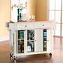 Dover 52" Wide Cutting Board Top White Kitchen Island or Bar Cart