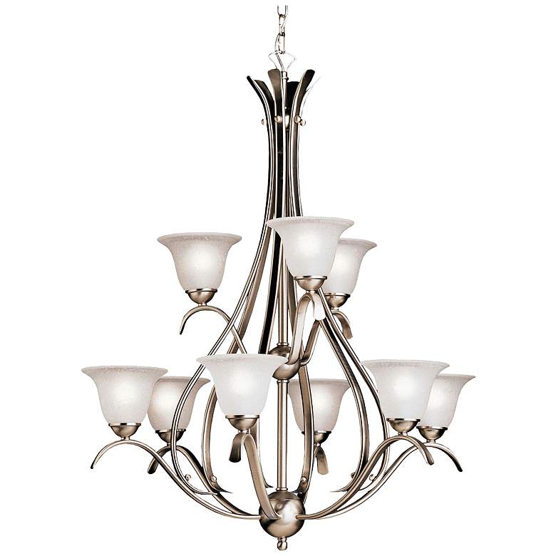 Image 2 Dover Collection 29"W Brushed Nickel Nine Light Chandelier