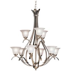Dover Collection 29&quot;W Brushed Nickel Nine Light Chandelier