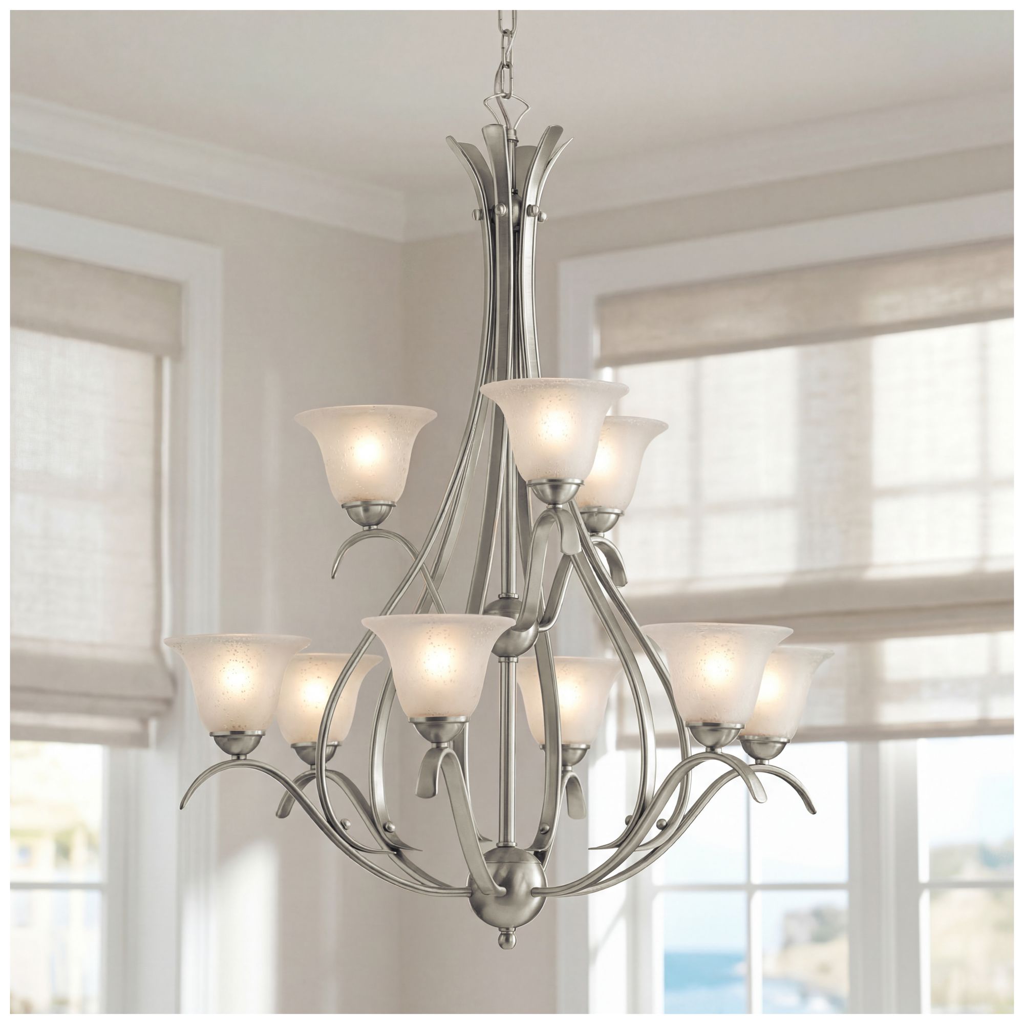 Image 3 Dover Collection 29"W Brushed Nickel Nine Light Chandelier more views