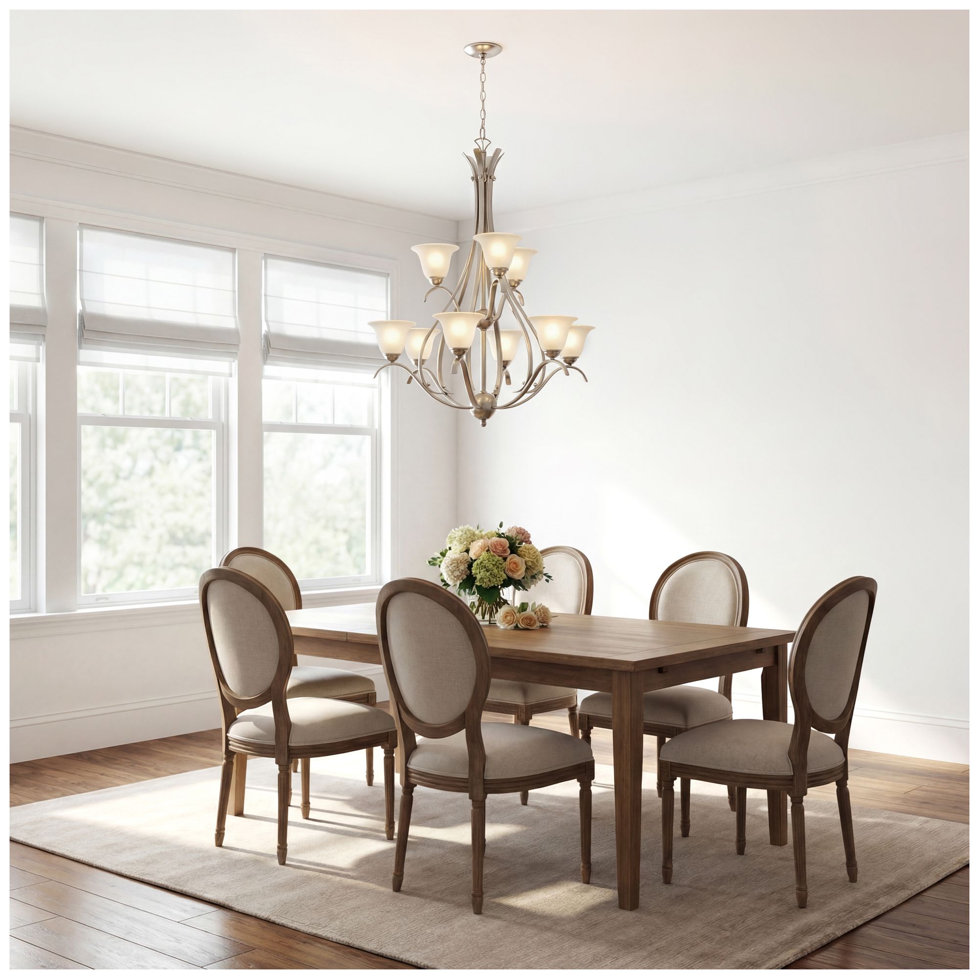 Image 6 Dover Collection 29"W Brushed Nickel Nine Light Chandelier more views