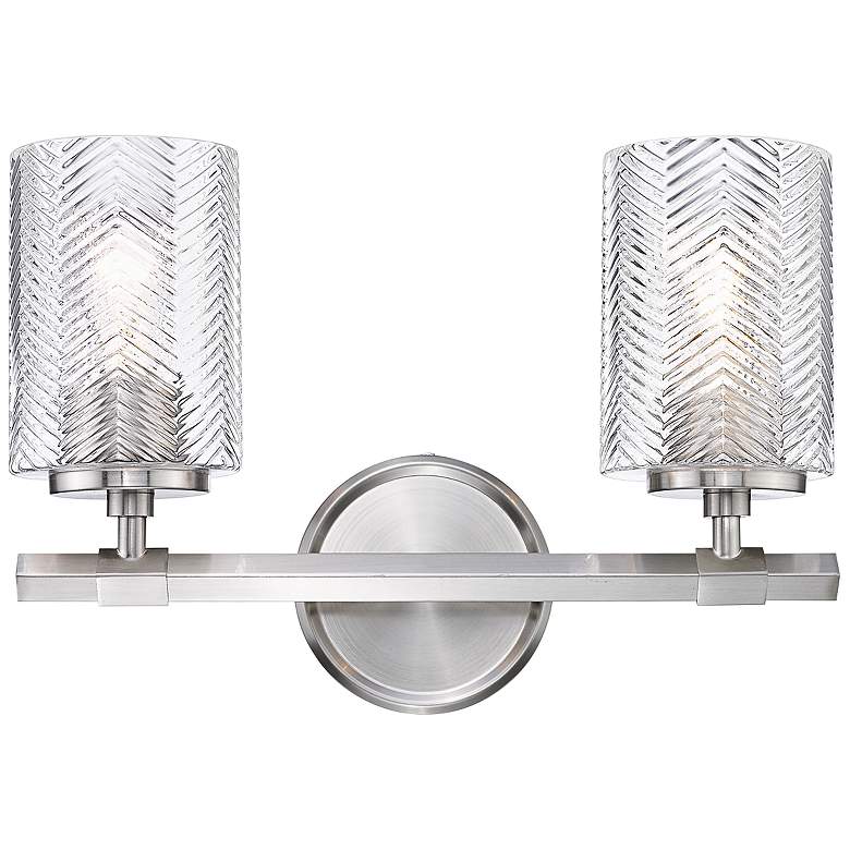 Image 4 Dover Street 14 1/4 inch Wide Brushed Nickel 2-Light Bath Light more views