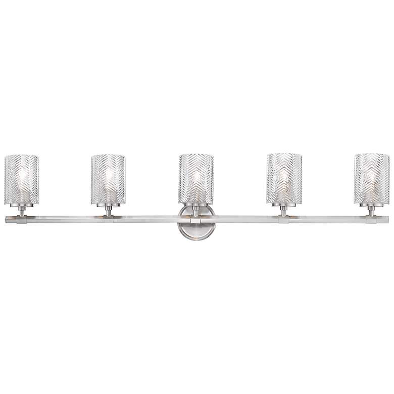 Image 1 Dover Street 42" Wide Brushed Nickel 5-Light Bath Light