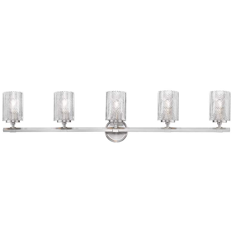 Image 2 Dover Street 42 inch Wide Brushed Nickel 5-Light Bath Light