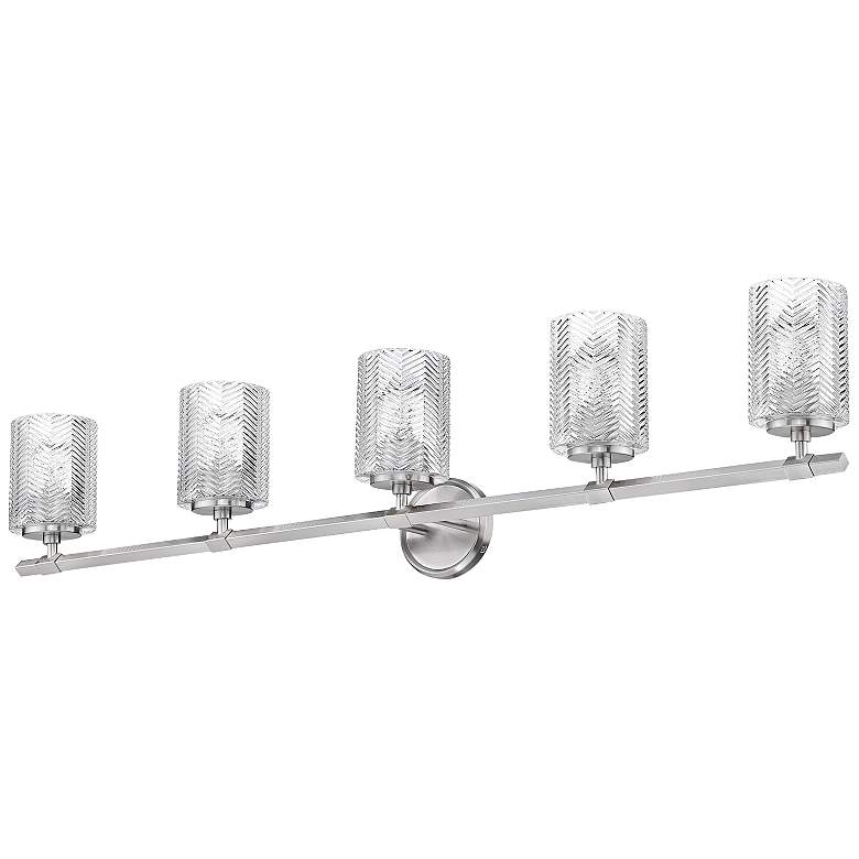 Image 4 Dover Street 42 inch Wide Brushed Nickel 5-Light Bath Light more views