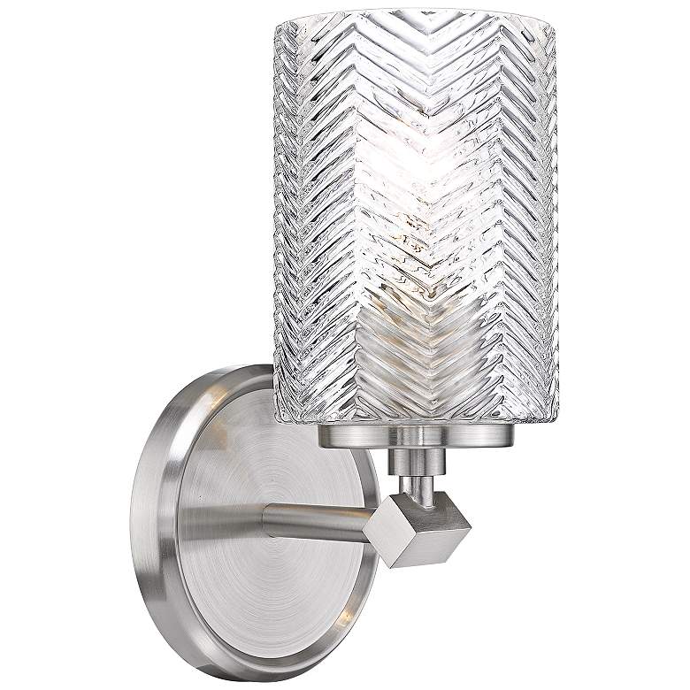 Image 1 Dover Street 9 1/2 inch High Brushed Nickel Wall Sconce