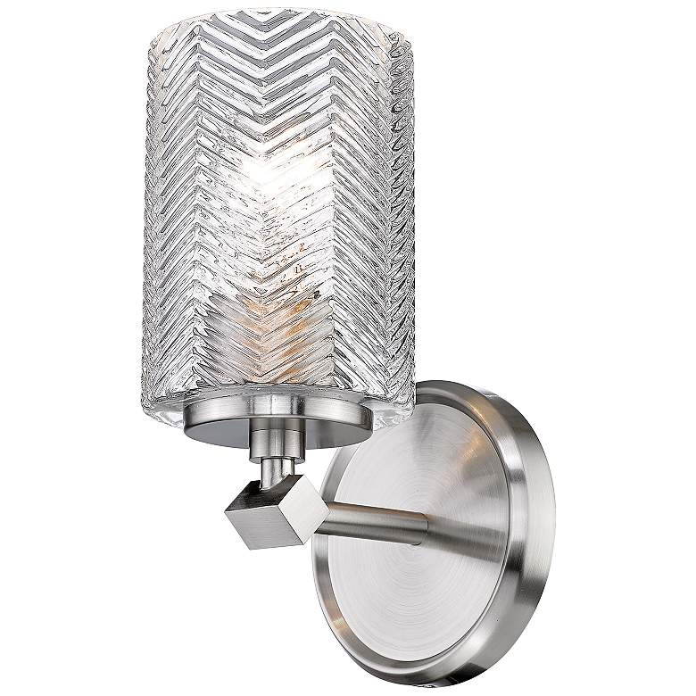 Image 6 Dover Street 9 1/2 inch High Brushed Nickel Wall Sconce more views