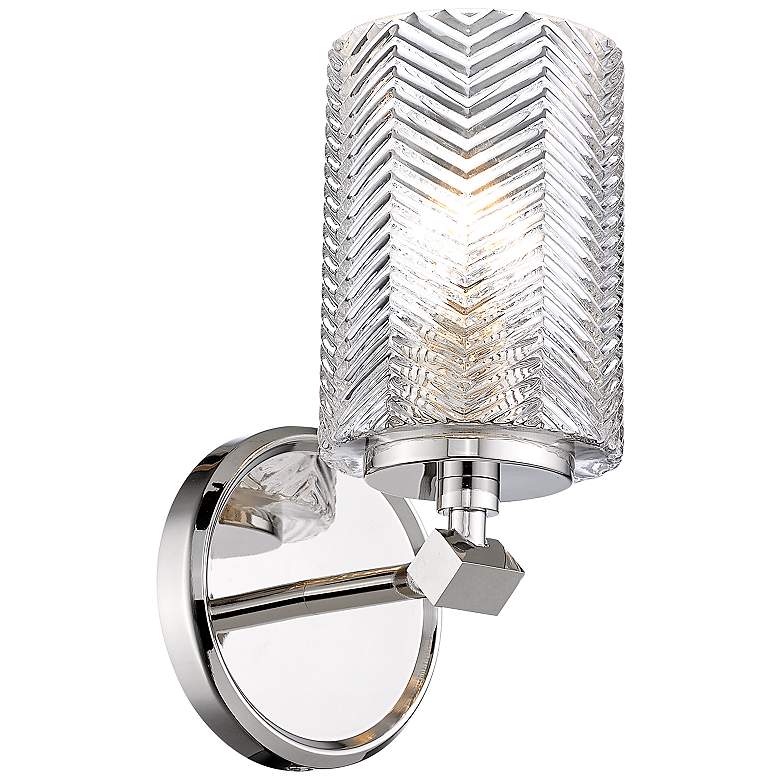 Image 2 Dover Street 9 1/2" High Polished Nickel Wall Sconce
