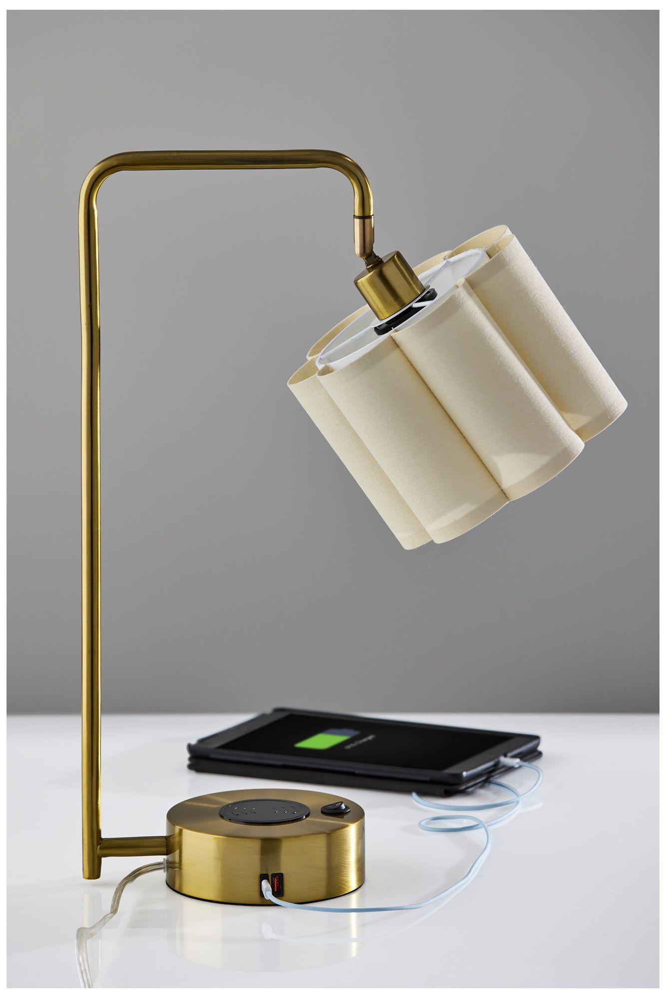 Image 7 Dover Supercharger Desk Lamp- Antique Brass more views