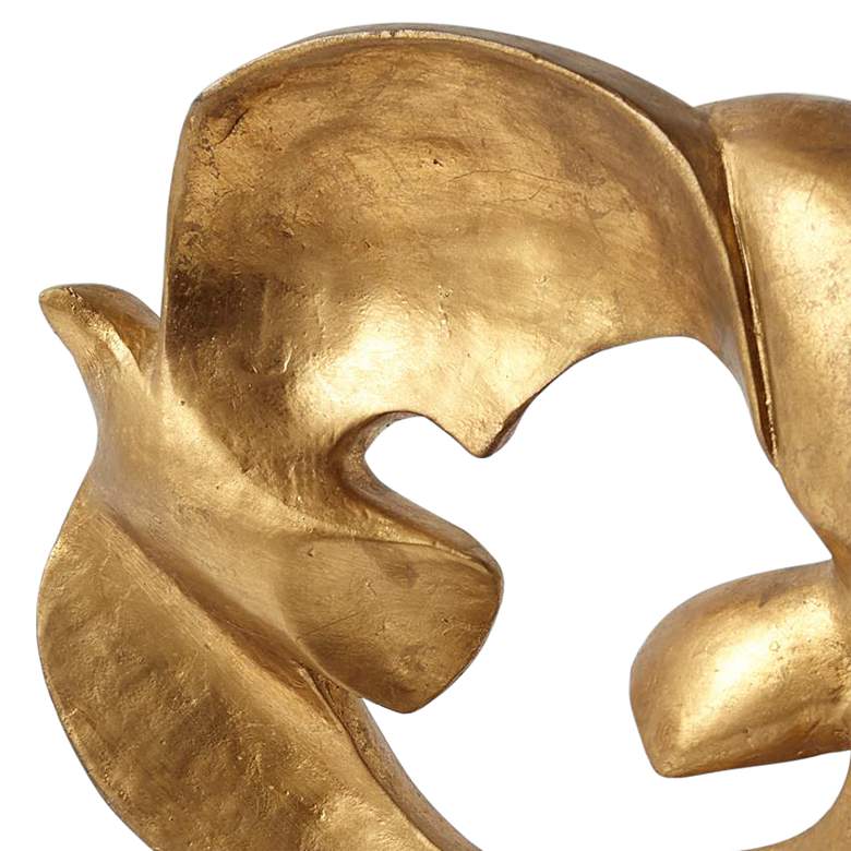 Image 2 Doves Of Peace 16" Wide Gold Leaf Abstract Bird Sculpture more views