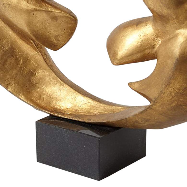 Image 3 Doves Of Peace 16" Wide Gold Leaf Abstract Bird Sculpture more views