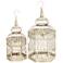 Dovesong Cream Metal Birdcages w/ Closure and Hook Set of 2