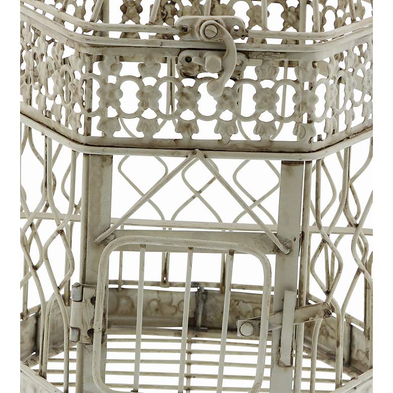 Image 3 Dovesong Cream Metal Birdcages w/ Closure and Hook Set of 2 more views