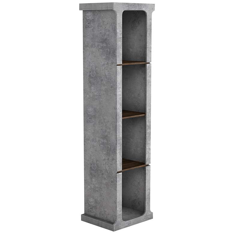 Image 2 Dowler 19 3/4" Wide Cement Wood 4-Shelf TV Tower