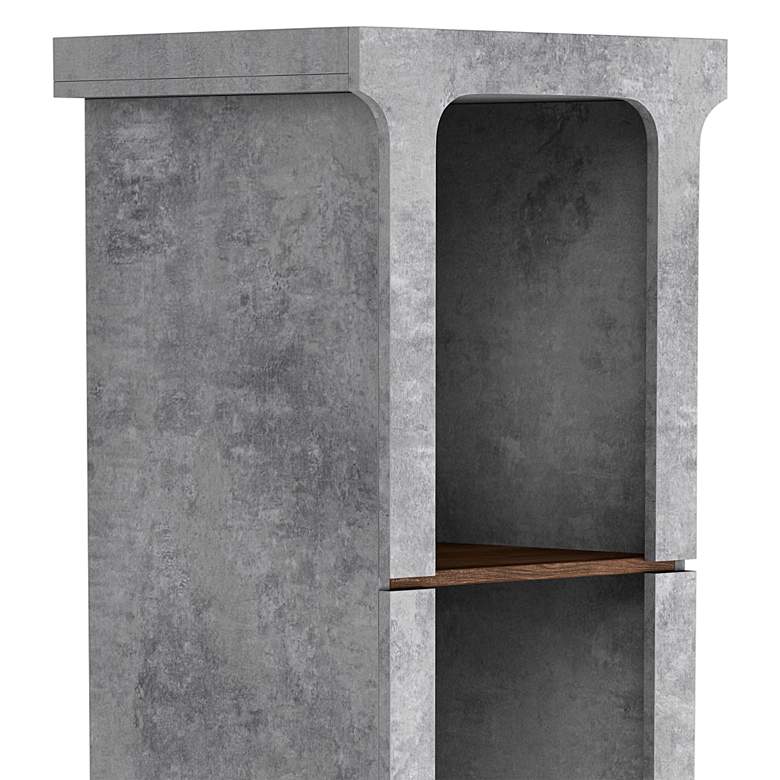 Image 3 Dowler 19 3/4" Wide Cement Wood 4-Shelf TV Tower more views