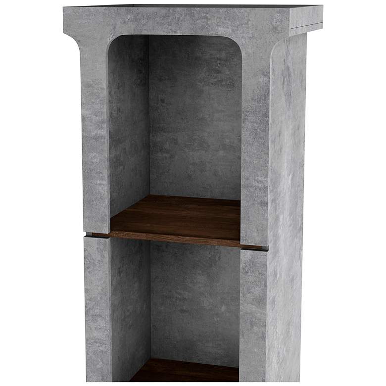 Image 4 Dowler 19 3/4" Wide Cement Wood 4-Shelf TV Tower more views