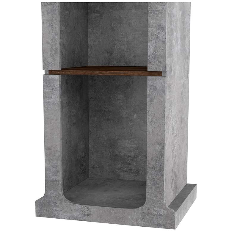 Image 5 Dowler 19 3/4" Wide Cement Wood 4-Shelf TV Tower more views