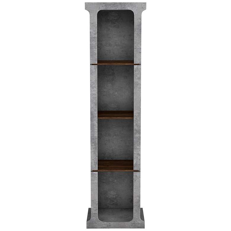 Image 7 Dowler 19 3/4" Wide Cement Wood 4-Shelf TV Tower more views