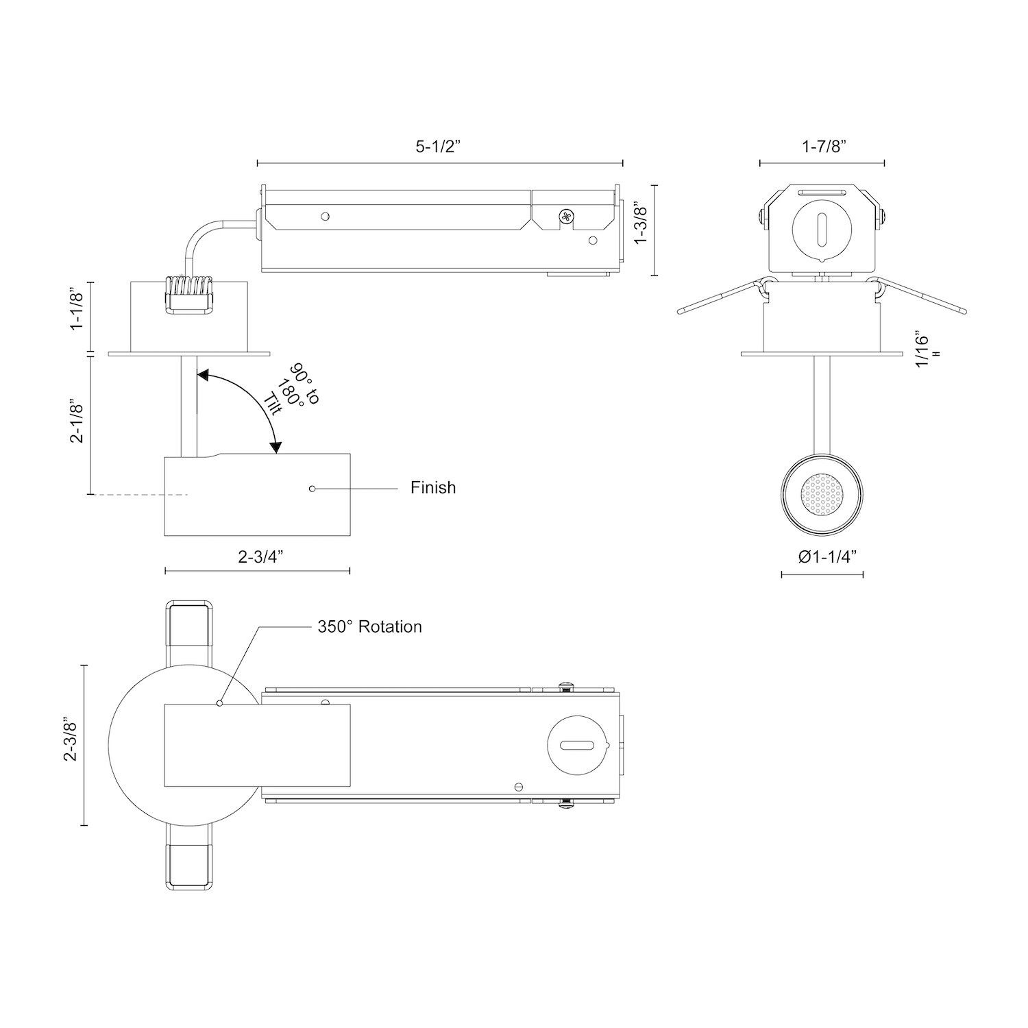 Image 6 Downey 2 1/2" Wide White LED Ceiling Light more views