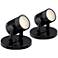 Downey 2 3/4" High LED Mini-Uplight in Black Set of Two